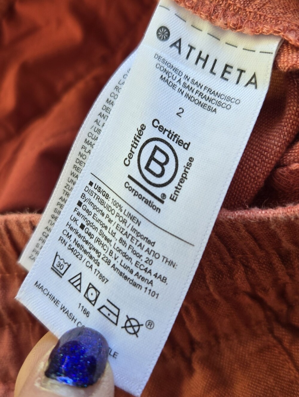 Athleta Retreat Women's Drawstring Linen Jogger Pants - Rust Wide Leg - Picture 10 of 14
